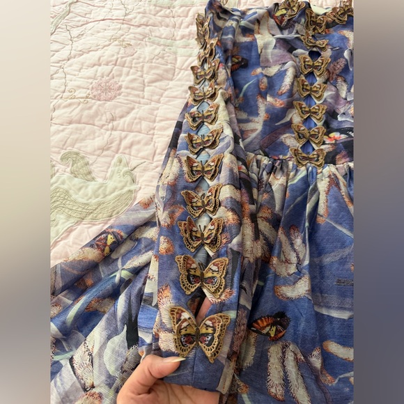 Zimmermann Purple Floral Long Sleeve Dress Size 0 - Picture 11 of 16